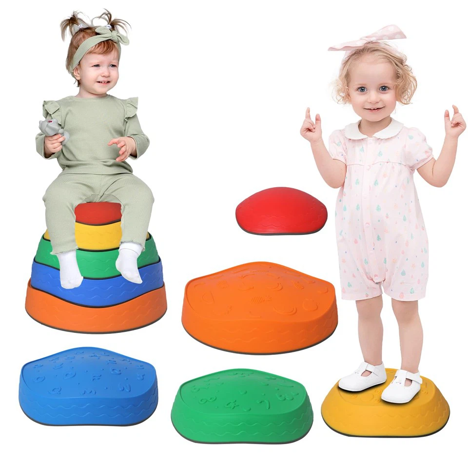 بچوں کے لئے قدم رکھنے والے پتھروں کو متوازن کریں